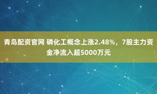 青岛配资官网 磷化工概念上涨2.48%，7股主力资金净流入超5000万元